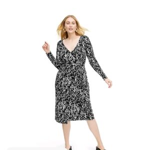 Diane Von Furstenburg Target DVF NWT Wrap LS Dress Black & White Size Large
